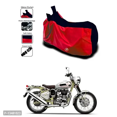 DUFFEL?-Two Wheeler Body Cover Used for Royal Enfi Classic Stealth Black BS6 Cover Dust Proof/UV Protection/ Indoor/Outdoor and Parking (RED & Black Color)