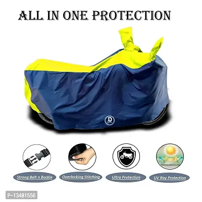 DUFFEL?-Two Wheeler Body Cover Used for Royal Enfi Bullet 350 Cover Dust Proof/UV Protection/ Indoor/Outdoor and Parking (Yellow Color)-thumb2