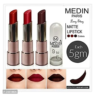 Medin Paris copper Body matte lipstick cosmetics makeup combo set of 6 color (red brown baby pink maroon pink skin brown orange)-thumb3