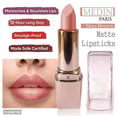 Medin Paris my look matte lipsticks cosmetics makeup combo set of 4 (skin brown magenta pink orange)-thumb2