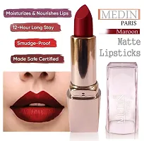 Medin Paris my look matte lipstick cosmetics makeup combo set of 6 color (brown baby pink maroon skin brown d orange voilet)-thumb3