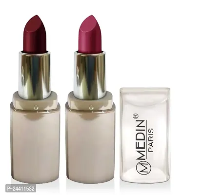 Medin Paris New Sensational Matt Matte LIPSTICK Combo set of 2 (Hot Chocolate Voilet)