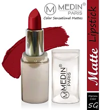 Medin Paris New Sensational Matt Matte LIPSTICK Combo set of 2 (Hot Chocolate Maroon)-thumb3