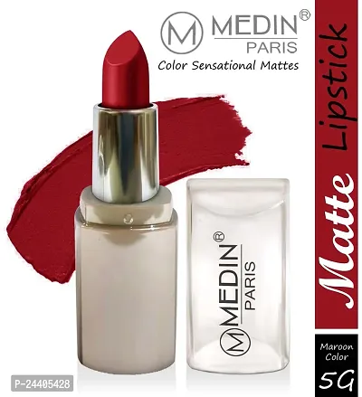 Medin Paris New Sensational Matt Matte LIPSTICK Combo set of 2 (Hot Chocolate Maroon)-thumb4