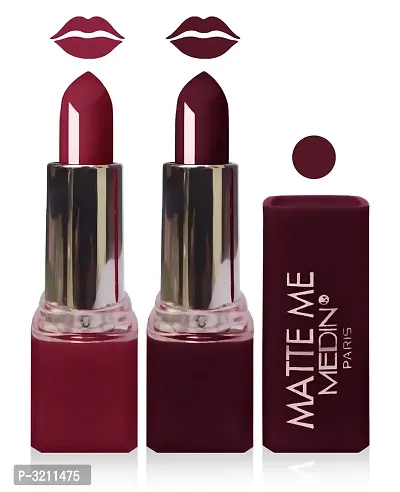 Medin Paris Matte Me Lipstick Cosmetics Makeup Combo Set Of 2 (Magenta Hot Chocolate, 10 G)