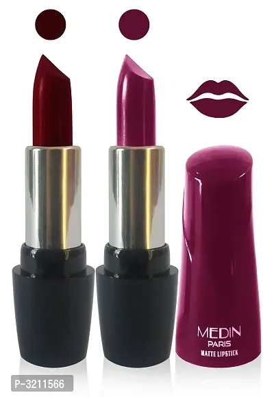 Medin Paris Ultra HD Elegant Colors Matte Lipstick Cosmetics Makeup 007 Series Set Of 2