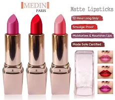 Medin Paris Girls Special Transfer Proof My Look matte Lipstick set 3 (red baby pink Purple)-thumb1