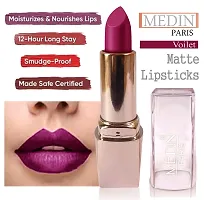 Medin Paris my look matte lipsticks cosmetics makeup combo set of 4 (voilet maroon brown red)-thumb1