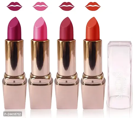 Medin Paris my look matte lipstick cosmetics makeup combo set of 4 color (orange pink voilet magenta)