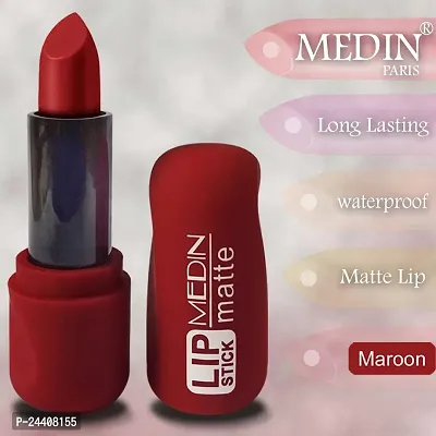 Medin Paris super matte lipstick cosmetics makeup combo set of 1 (Maroon)-thumb4