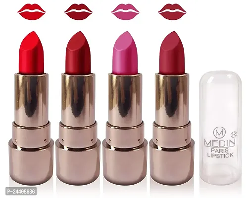 Medin Paris copper Body matte lipstick cosmetics makeup combo set of 4 color (red maroon purple magenta)