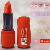 Medin Paris super matte lipstick cosmetics makeup combo set of 1 (orange)-thumb2