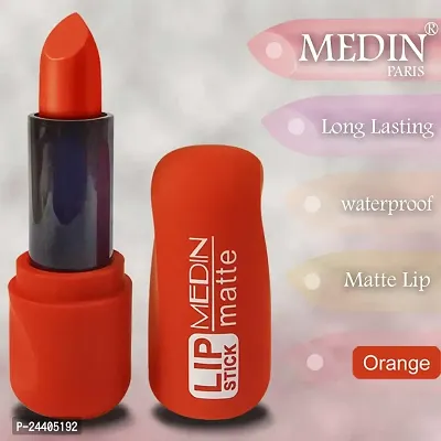 Medin Paris super matte lipstick cosmetics makeup combo set of 1 (orange)-thumb3