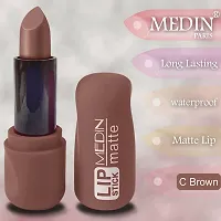 Medin Paris super matte lipstick cosmetics makeup combo set of 3 color (coffice brown hot chocolate maroon)-thumb4