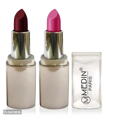 Medin Paris New Sensational Matt Matte LIPSTICK Combo set of 2 (Hot Chocolate Purple)