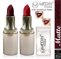 Medin Paris New Sensational Matt Matte LIPSTICK Combo set of 2 (Hot Chocolate Maroon)-thumb1