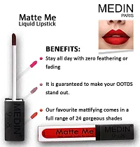 Medin Paris Matte me 9to8 liquid lipsticks set of 2 (Hot chocolate Cheery Red)-thumb4