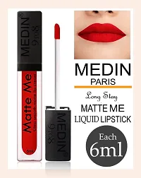 Medin Paris Matte me 9to8 liquid lipsticks set of 2 (red maroon)-thumb3