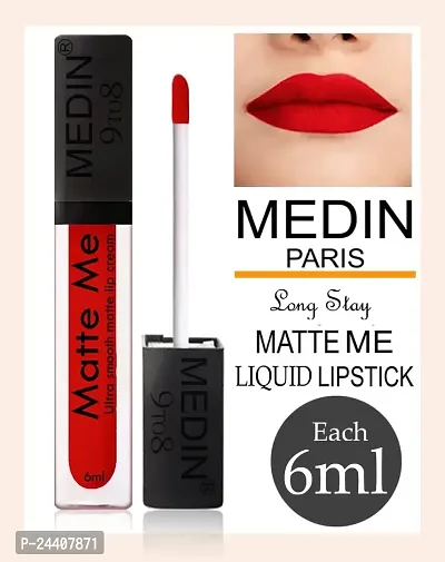 Medin Paris Matte me 9to8 liquid lipsticks set of 2 (red maroon)-thumb4