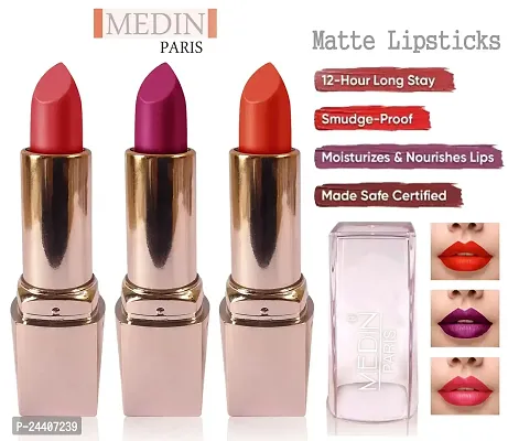 Medin Paris Girls Special Transfer Proof My Look matte Lipstick set 3 Carrat voilet orange)-thumb2