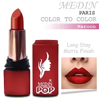 MEDIN Paris pop color to color primer+matte lipsticks cosmetics set of 1 (Maroon)-thumb1