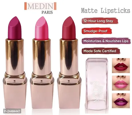 Medin Paris Girls Special Transfer Proof My Look matte Lipstick set 3 (Pink magenta violet)-thumb2