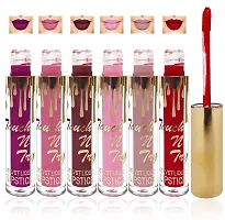 Seven Seas Cosmetics Makeup Touch Velvet Matte Liquid Lipstick Combo Set Of 6 (L Purple, Red ,D Pink, L Brow, Pink 2, Coffee Brown, Purple)-thumb1
