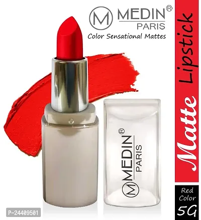 Medin Paris New Sensational Matt Matte LIPSTICK Combo set of 1 (Hot Red)-thumb2