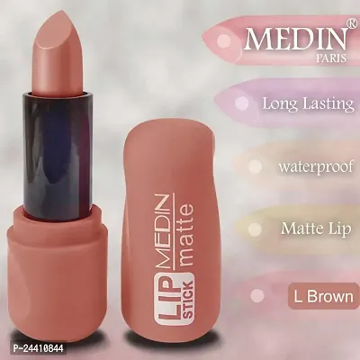 Medin Paris super matte lipstick cosmetics makeup combo set of 3 color (L brown voilet hot chocolate)-thumb4