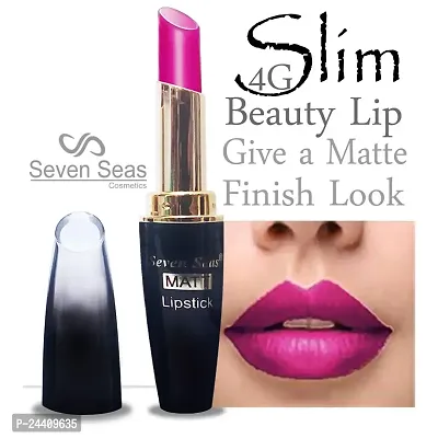 Seven Seas Cosmetics Makeup 4g Matte Lipstick Non Transfer Kiss proff Combo Set of 2 Color (violet l pink)-thumb5