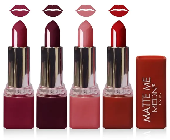 Medin paris matte me lipstick cosmetics makeup combo set of 4