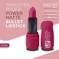 Medin Paris super matte lipstick cosmetics makeup combo set of 1 (purple)-thumb1