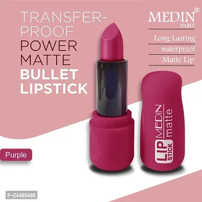 Medin Paris super matte lipstick cosmetics makeup combo set of 1 (purple)-thumb2