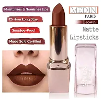 Medin Paris my look matte lipsticks cosmetics makeup combo set of 4 (voilet maroon brown red)-thumb4