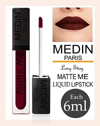 Medin Paris Matte me 9to8 liquid lipsticks set of 2 ( Falsa Purple)-thumb2