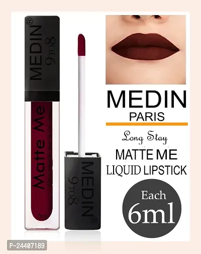 Medin Paris Matte me 9to8 liquid lipsticks set of 2 ( Falsa Purple)-thumb3