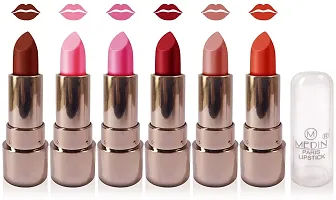 Medin Paris copper Body matte lipstick cosmetics makeup combo set of 6 color (red brown baby pink maroon pink skin brown orange)-thumb1