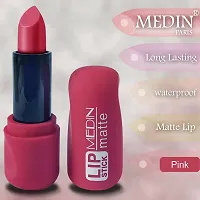 Medin Paris super matte lipstick cosmetics makeup combo set of 1 (pink)-thumb1