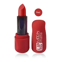 Medin Paris super matte lipstick cosmetics makeup combo set of 1 (red)-thumb2