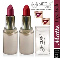 Medin Paris New Sensational Matt Matte LIPSTICK Combo set of 2 (Maroon Voilet)-thumb1