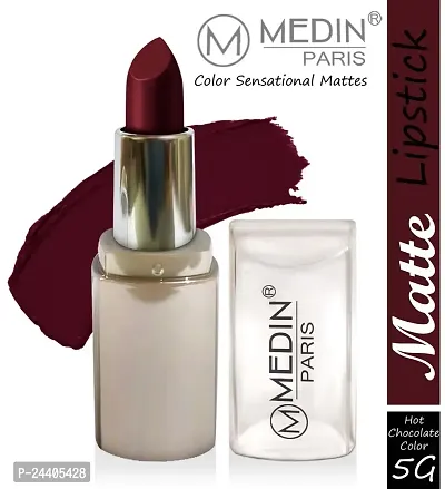 Medin Paris New Sensational Matt Matte LIPSTICK Combo set of 2 (Hot Chocolate Maroon)-thumb3