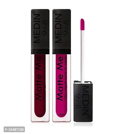 Medin Paris Matte me 9to8 liquid lipsticks set of 2 ( Falsa Purple)-thumb0