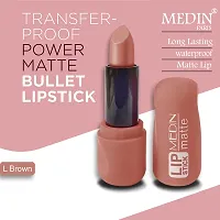 Medin Paris super matte lipstick cosmetics makeup combo set of 1 (l brown)-thumb1