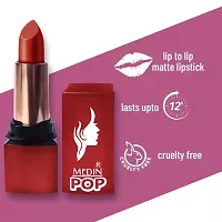 MEDIN Paris pop color to color primer+matte lipsticks cosmetics set of 1 (Maroon)-thumb2