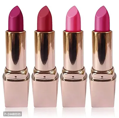 Medin Paris my look matte lipsticks cosmetics makeup combo set of 4 (pink magenta purple voilet)