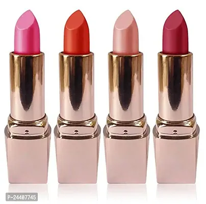 Medin Paris my look matte lipsticks cosmetics makeup combo set of 4 (skin brown magenta pink orange)-thumb0