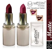 Medin Paris New Sensational Matt Matte LIPSTICK Combo set of 2 (Hot Chocolate Voilet)-thumb1