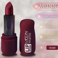 Medin Paris super matte lipstick cosmetics makeup combo set of 1 (voilet)-thumb3