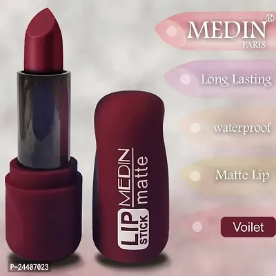 Medin Paris super matte lipstick cosmetics makeup combo set of 1 (voilet)-thumb4