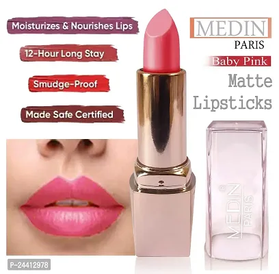 Medin Paris my look matte lipstick cosmetics makeup combo set of 4 color (brown baby pink carrat red)-thumb2